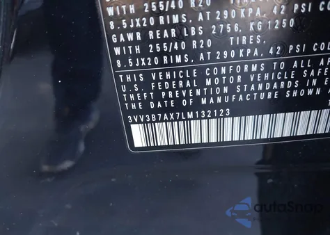 2020 Volkswagen Tiguan from USA, damaged, VIN 3VV3B7AX7LM132123